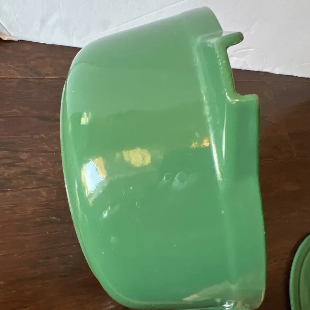 VTG Cousances Le Creuset Green Cast Iron 22 & 18 Set Dutch Oven 3.5 & 1.75 Qt